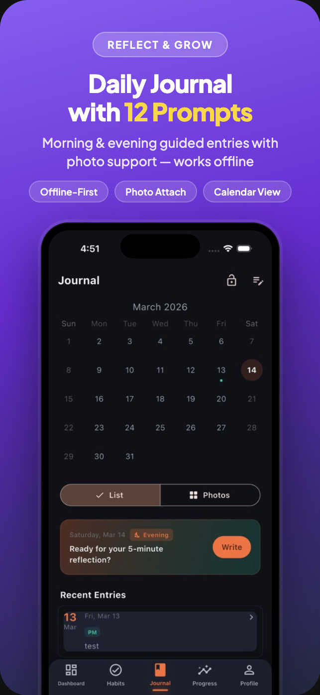 CoreRun Journal — Daily journal with 12 prompts