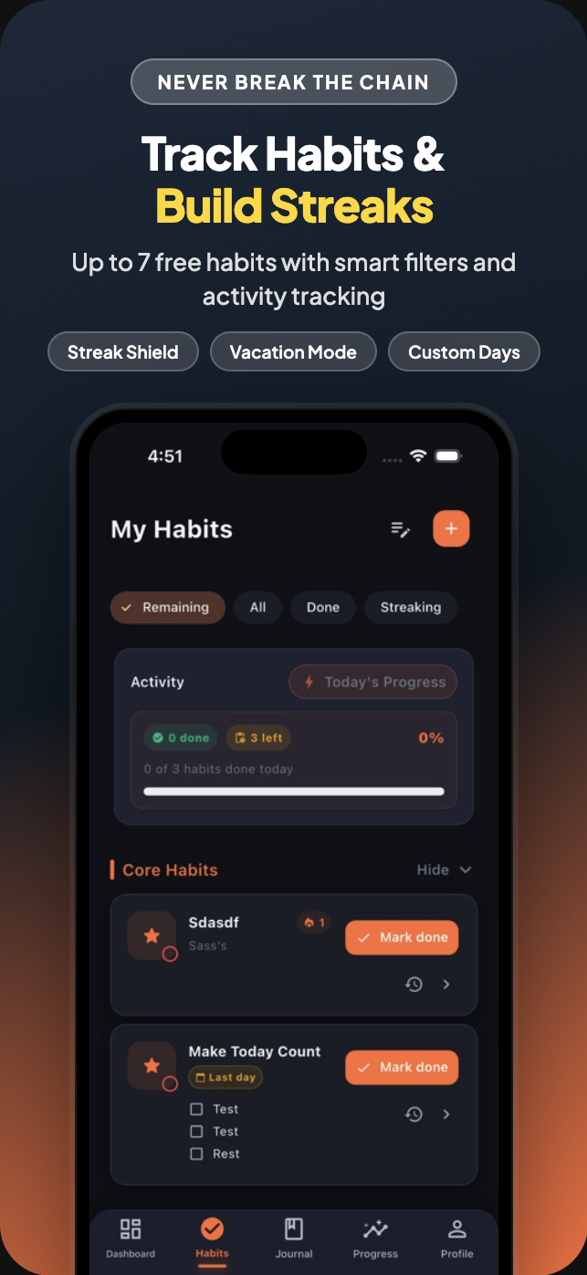 CoreRun Habits — Track habits and build streaks